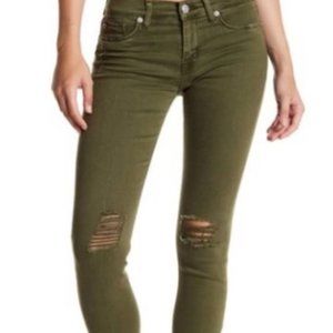 HUDSON Jeans -Olive Green super skinny distressed